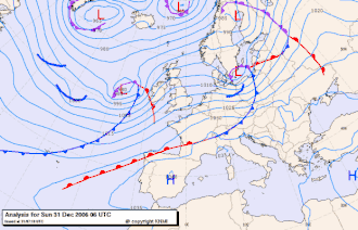 Wetteranalyse 31. Dez., 0600 UTC (KNMI):