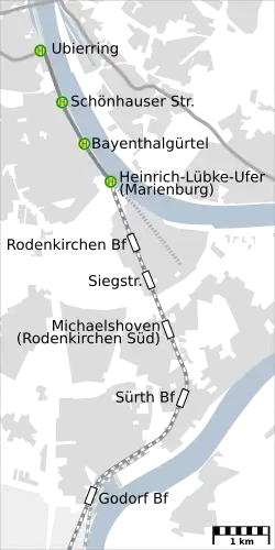 Rheinuferbahn in Köln