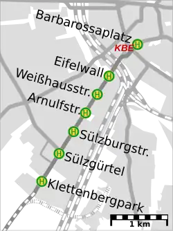 Vorgebirgsbahn auf Kölner Stadtgebiet