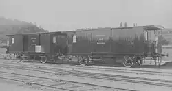 Gepäckwagen 139 und 140, gebaut 1879 bei der Schweizerischen Industrie-Gesellschaft