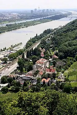 Kahlenbergerdorf, links davon die Heiligenstädter Straße
