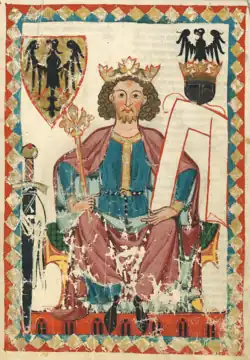 Kaiser Heinrich VI. mit Wappen