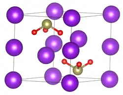 Elementarzelle von Kaliumtellurit