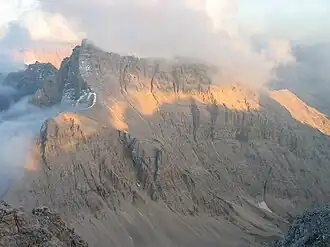 Die Kaltwasserkarspitze von der Birkkarspitze