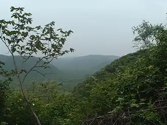 Bewaldete Berglandschaft (feuchter Monsunwald) in den mittleren Ostghats (Naturschutzgebiet Kambalakonda nahe Visakhapatnam, Andhra Pradesh)