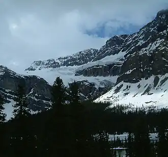 Gletscherblick vom Icefields Parkway aus