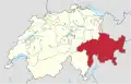 Lokalisierung von Kanton Graubünden in Schweiz