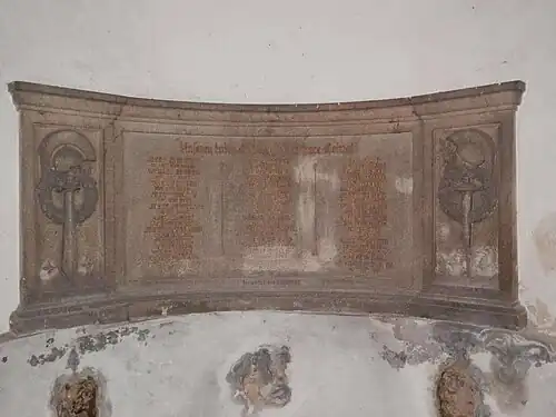 Gedenktafel für die Gefallenen in der Kapelle