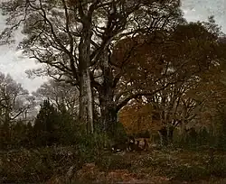 Karl Bodmer: Intérieur de forêt pendant l’hiver, 1850. Öl auf Leinwand, 82 × 101 cm. Musée du Louvre, Paris