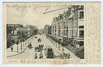 Um 1898: Karl Friedrich Wunder fotografierte von der Eisenbahnbrücke in Richtung Stadtmitte; Ansichtskarte Nr. 621