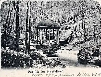 Historische Ansicht um 1900, mit altem Pavillon