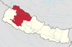 Lage der Provinz Karnali innerhalb Nepals