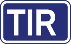 Carnet TIR (Schild) (Hinweis am LKW)