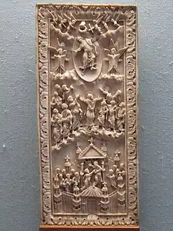 Karolingische Elfenbein-schnitzerei (9. Jh.)