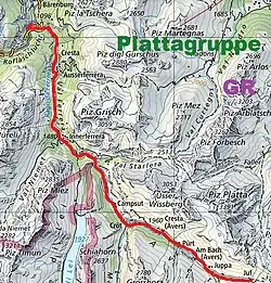 Karte des Wanderweges