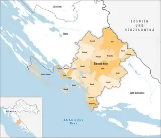Gemeinden der Gespanschaft Gespanschaft Šibenik-Knin