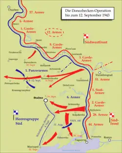 Karte der sowjetischen Offensive