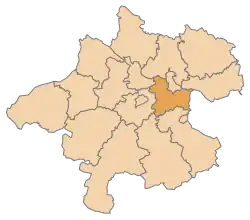 Lage des Bezirkes Linz-Land innerhalb Oberösterreichs