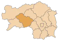 Lage des Bezirkes Murtal innerhalb der Steiermark
