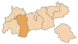 Lage des Bezirkes Imst innerhalb Tirols