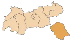 Lage des Bezirkes Lienz innerhalb Tirols