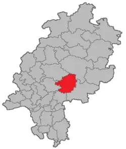 Lage des Amtsgerichtsbezirks Büdingen in Hessen