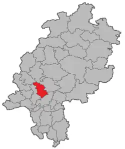 Lage des Amtsgerichtsbezirks Bad Homburg in Hessen