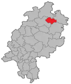 Lage des Amtsgerichtsbezirks Melsungen in Hessen