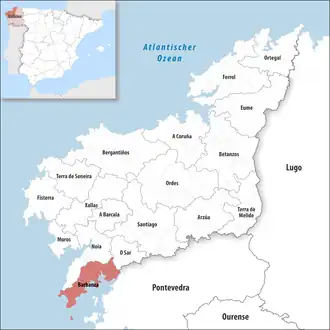 Die Lage der Comarca Barbanza in der Provinz A Coruña
