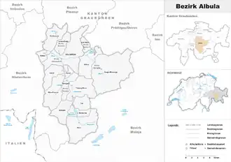 Karte von Bezirk Albula