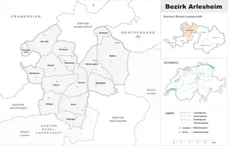 Karte von Bezirk Arlesheim
