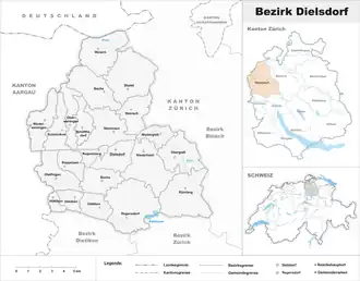 Karte von Bezirk Dielsdorf