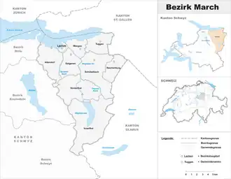 Karte von Bezirk March