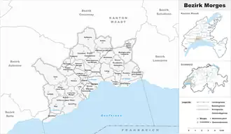 Karte von Bezirk Morges