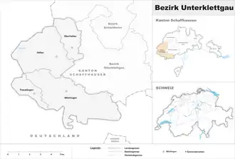 Karte von Bezirk Unterklettgau