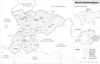 Karte von Bezirk Unterlandquart