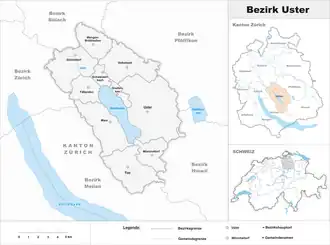 Karte von Bezirk Uster