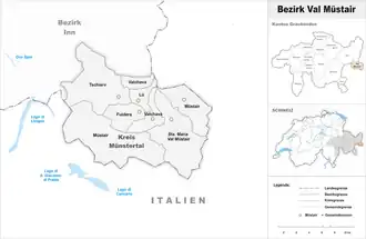 Karte von Bezirk Val Müstair