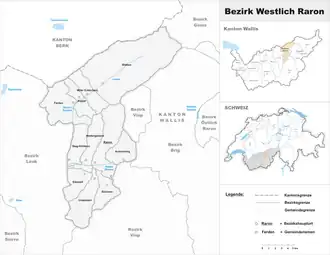 Karte von Westlich Raron Halbbezirk