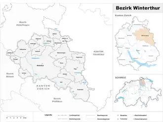 Karte von Bezirk Winterthur