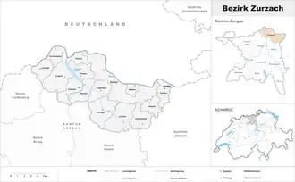 Karte von Bezirk Zurzach