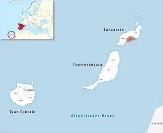 Die Lage der Comarca Este in der Provinz Las Palmas