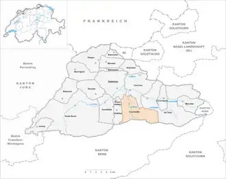 Karte von Courrendlin