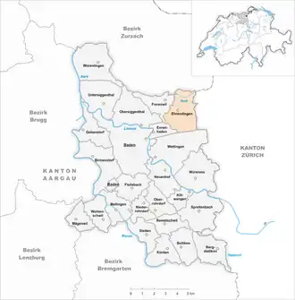 Karte von Ehrendingen