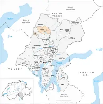 Karte von Mezzovico-Vira