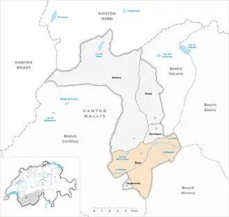 Karte von Sitten Sion