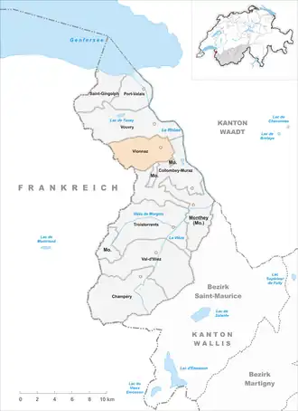 Karte von Vionnaz