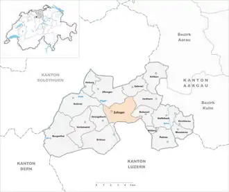 Karte von Zofingen