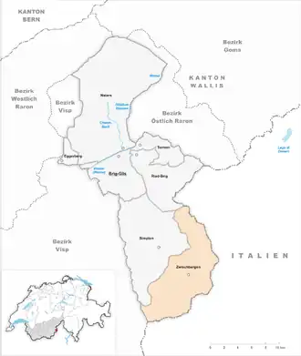 Karte von Zwischbergen