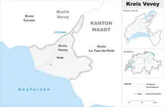 Karte von Kreis Vevey